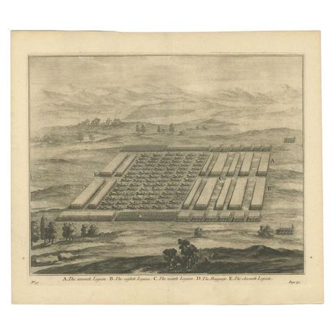 Antique Roman Battle Print of the Seventh Legion by Duncan, ca.1753