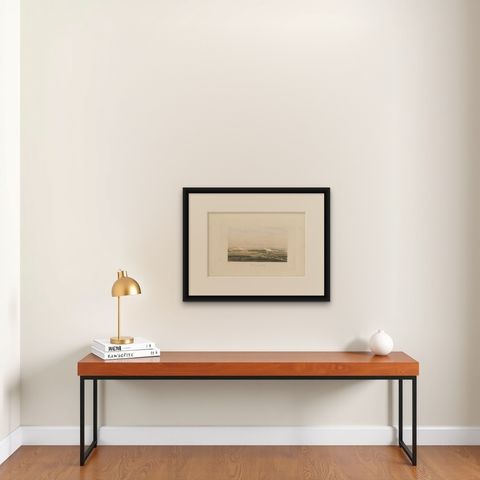 Antique Print of the Battle of Craonne, circa 1860, shown framed on a wall