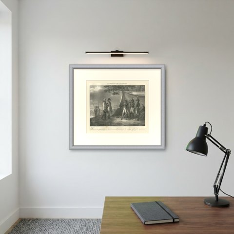 Bonaparte at Lonato, Eight Minutes, Antique Madou Lithograph, 1827, shown framed on a wall