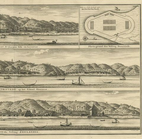 Antique Print of Fortifications in Indonesia by Valentijn '1726', view 4
