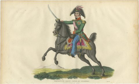 Bernadotte, Crown Prince of Sweden, on a Dark Gray Horse, 1816, view 2