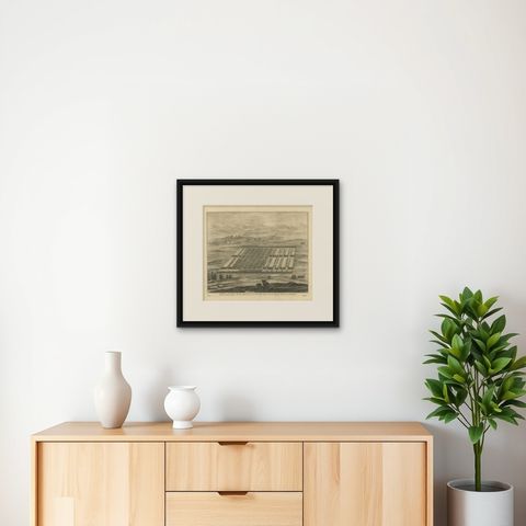 Antique Roman Battle Print of the Seventh Legion by Duncan, ca.1753, shown framed on a wall