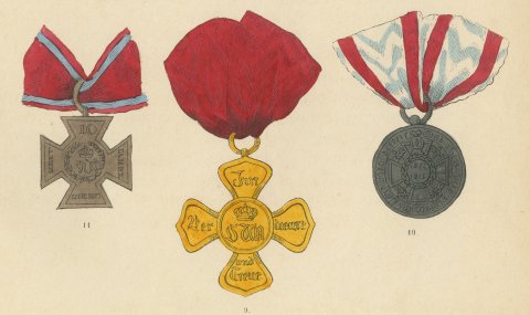 Electoral Hesse, Iron Helmet Crosses, Plate XLII, Wood Engraving, 1844, close-up 2