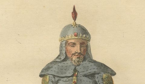 Chinese Mandarin Officer of War, Antique Print, Jefferys 1749, close-up 2