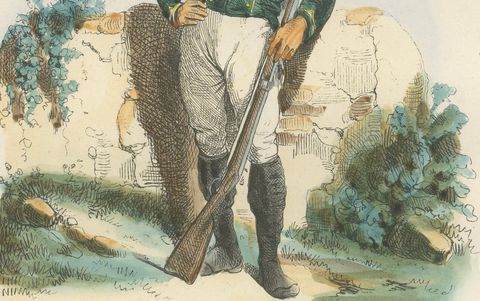 Pupilles of the Imperial Guard, Napoleonic Military Uniform Print, Paris 1843, close-up 2