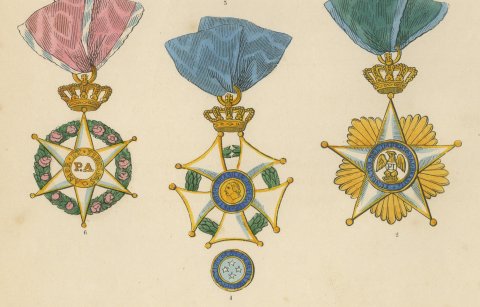 Orders of Brazil, Order of the Rose and Southern Cross, Plate XVI, 1844, close-up 2