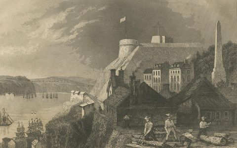 Village of Cedars and Quebec Citadel, Pair of 19th Century Canadian Views, close-up 2