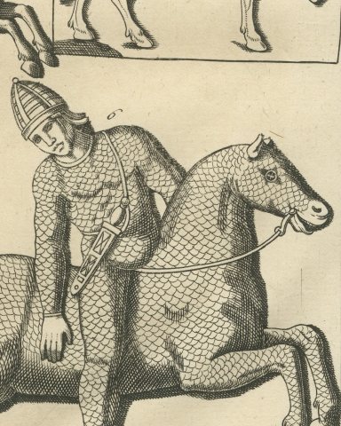 Roman Horsemen in Scale Armor, Trajan's Column and Theodosian Pillar, 1722, close-up 2