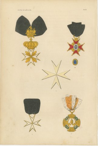 Papal States, White Crosses and Papal Decorations, Plate XXIX, 1844, view 2