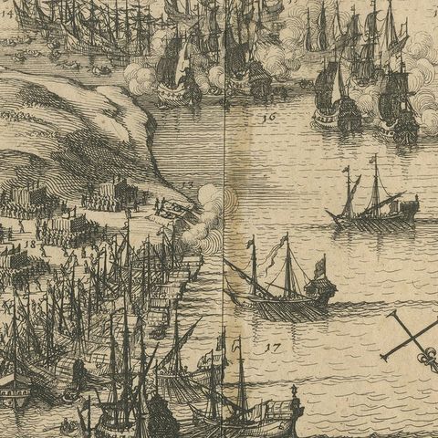 Antique Battle Scene of the Attack on Split on the Adriatic Coast, ca.1660, close-up 2