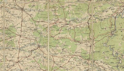 1914 WWI British War Office Map of Arras, Amiens and Reims, Edward Stanford, close-up 2