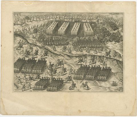 Battle of Turnhout 1597, Dutch and English Victory over Spanish, Published 1700, view 2