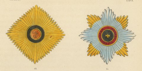 Orders of Russia, Saint Vladimir and Saint George Insignia, Plate LXVI, 1844, close-up 1