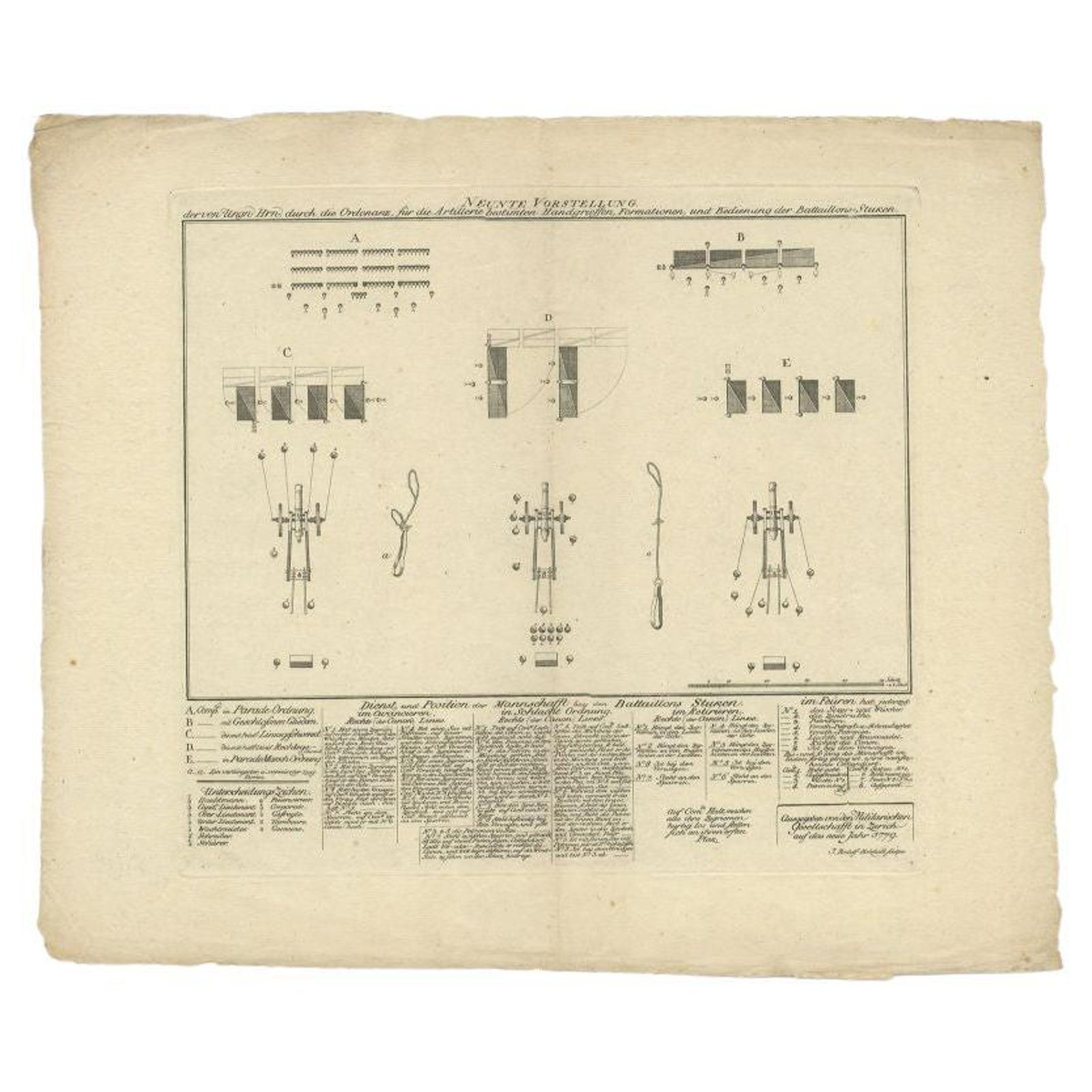 Antique Military Print of Infantry Warfare and Infantry Training, 1773