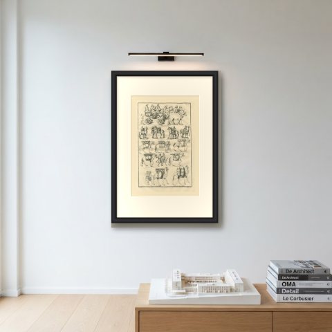 Pack Horses, Camels and a Carriage from the Theodosian Pillar, 1722, shown framed on a wall