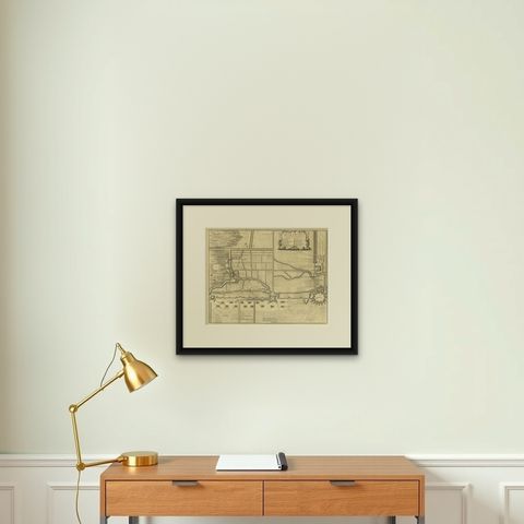 Plan of Hulst with its Forts and Outworks, Holland, War of Spanish Succession, shown framed on a wall