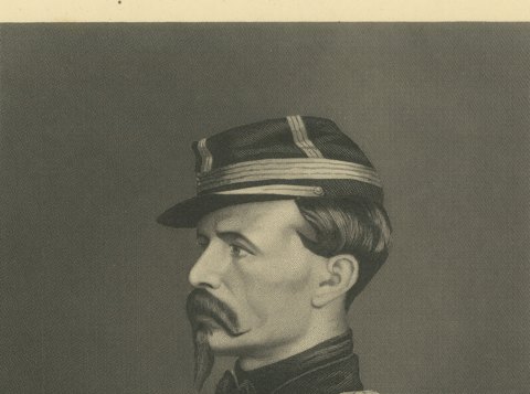 General Chanzy, Steel Engraving by E. Crickmore, Mackenzie, London, circa 1872, close-up 1