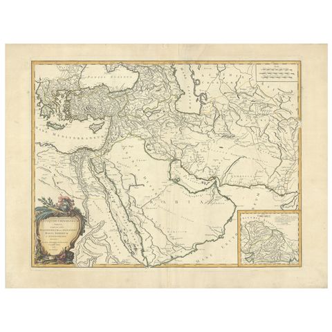 Antique Map of Alexander the Great's Empire & Campaigns, de Vaugondy, 1753