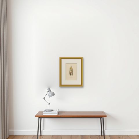 Engraving of Le Chevalier Gifford de Léchampton: The Gallant Knight, 1847, shown framed on a wall
