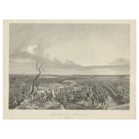 Battle of Montmirail, February 11, 1814, Iconic Napoleonic War Engraving