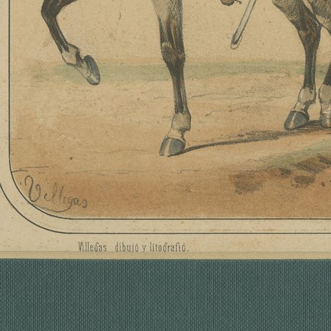 Spanish Cavalry Lithograph by José Rubio y Villegas: Princess Hussars, 1861, close-up 4