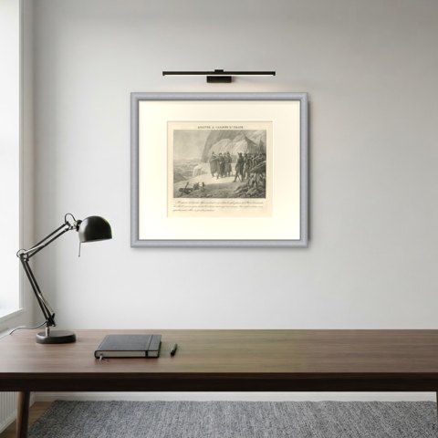 Bonaparte Takes Command of the Army of Italy, Antique Madou Lithograph, 1827, shown framed on a wall