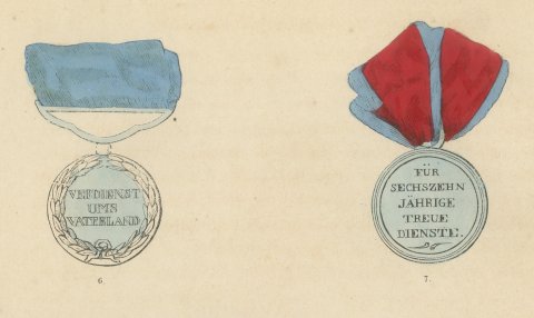 Hanover, Waterloo Medal and Service Medals, Plate XXXIX, Wood Engraving, 1844, close-up 1