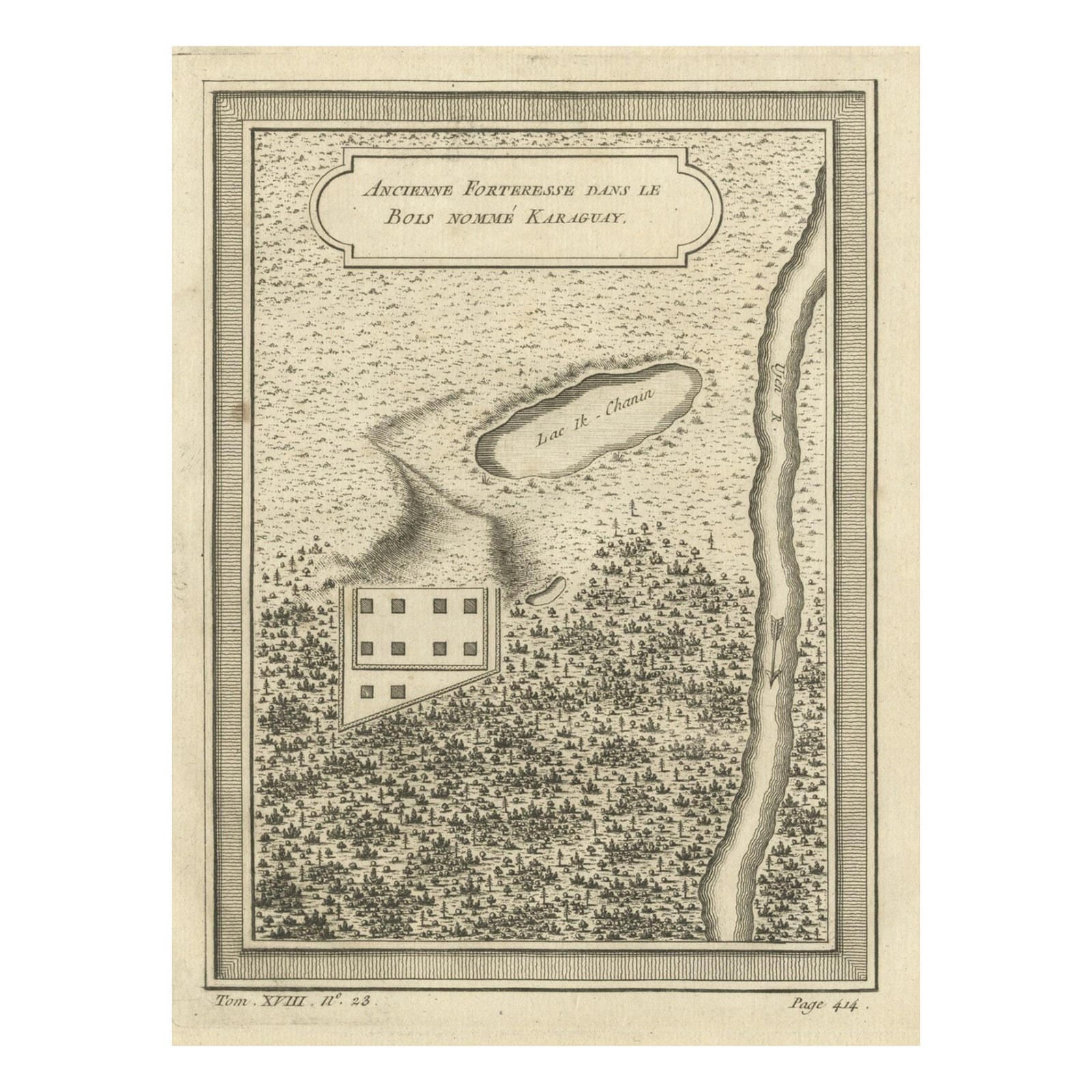 Antique Print of a Fortress in Perm Krai in Eastern Europe, Russia, 1768