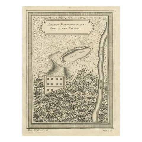 Antique Print of a Fortress in Perm Krai in Eastern Europe, Russia, 1768