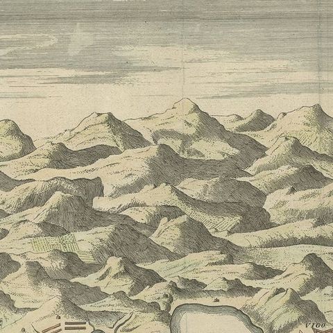 Antique Print of the Battle in 1702 of Vigo Bay or Rande, Galicia, Spain, close-up 1