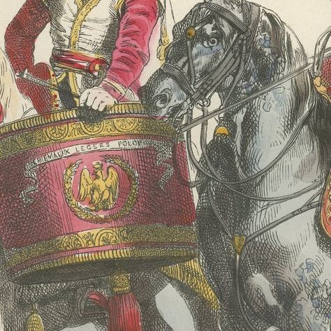 Polish Chevau-Légers Musicians, Imperial Guard, Napoleonic Uniforms 1843, close-up 3