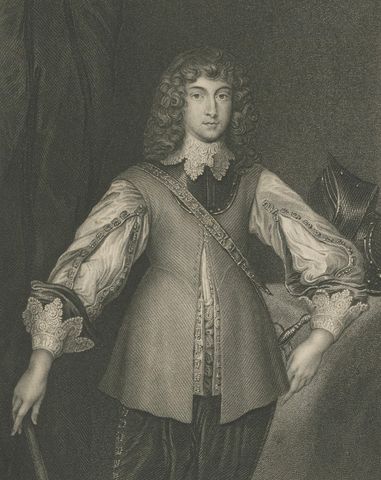 Antique Portrait Prince Rupert, English Civil War Commander, c.1850, close-up 2