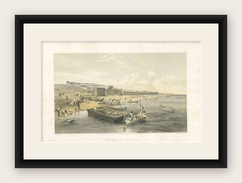 Antique Print of the Fortress of Yenikale 'Crimean War' by W. Simpson, 1855, shown framed
