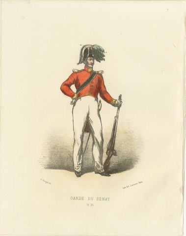 Resolute Protector: Handcolored Print of a Senate Guard, Plate 35, 1862, view 2