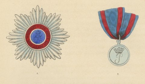 Orders of Oldenburg, House and Merit Order of Duke Peter, Plate L, 1844, close-up 1
