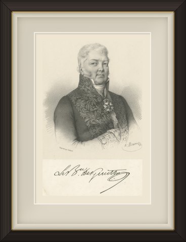 Baron Desgenettes, French Military Physician, Lithograph by Maurin, circa 1830, shown framed