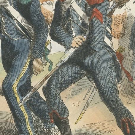 Napoleonic Light Infantry, Voltigeur and Carabinier, French Army, 1843, close-up 3