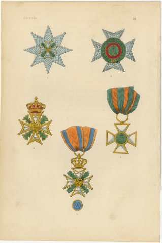 Orders of the Netherlands, Military William Order, Plate LII, 1844, view 2