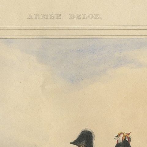 Decorative Antique Print of Fully Uniformed Generals of the Belgium Army, 1833, close-up 1