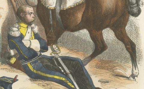 Polish Chevau-Léger of the Imperial Guard, Napoleonic Cavalry Print, 1843, close-up 1
