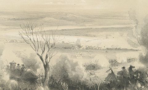 Fierce Crimean War Battle at Kalafat, Ottoman Victory over Russian Forces, 1854, close-up 1