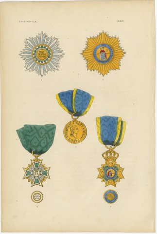 Saxony, Rue Crown and Military Order of Saint Henry, Plate LXXIII, 1844, view 2