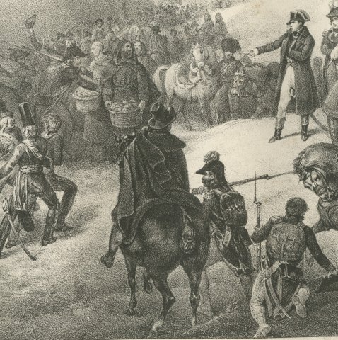 Crossing the Great Saint Bernard, the Hospice, Antique Madou Lithograph, 1827, close-up 3