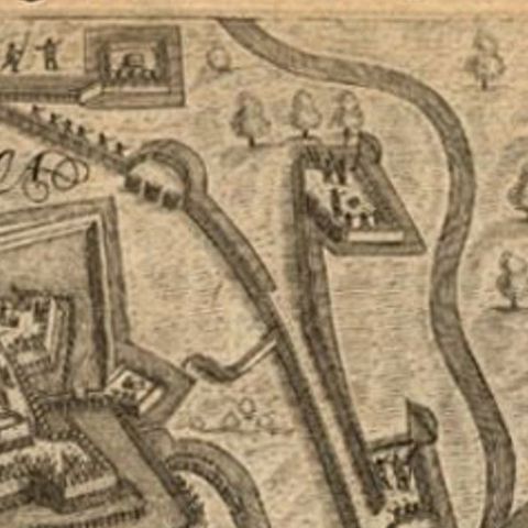 Antique Print of the Attack on Coevorden in Holland, 1616, close-up 1