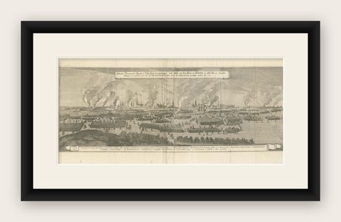 1658 Siege of Copenhagen by Swedish Forces: A Panoramic Perspective, shown framed