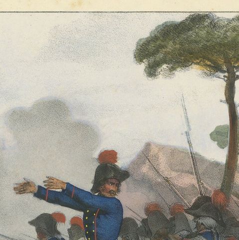 Original Antique Print of Mountain Warfare: The 1834 Alpine Encounter, c.1834, close-up 3