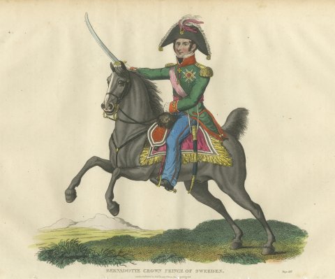 Bernadotte, Crown Prince of Sweden, on a Dark Gray Horse, 1816
