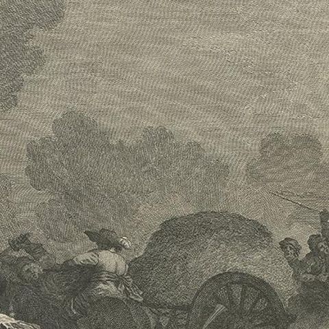 Antique Print of Soldiers Attacking an Ottoman Convoy by Leviez, circa 1778, close-up 1