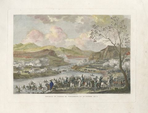Battle of the Tagliamento 1797, Napoleonic Wars River Crossing Scene, 1808, close-up 1