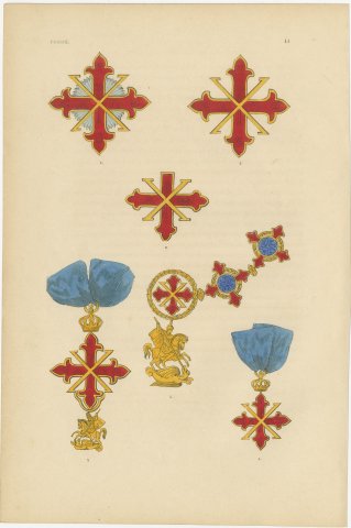 Orders of Parma, Constantinian Order of Saint George, Plate LI, 1844, view 2